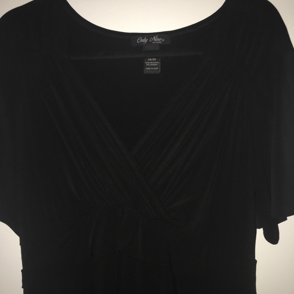 Plus Size V-Neck A-Line Flowey Blouse with Tie Back - Picture 2 of 5